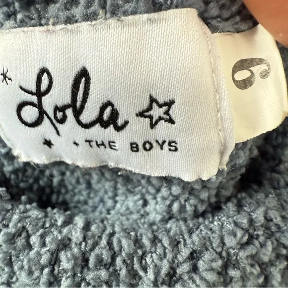 Lola and the Boys Baby You’re A Star Fuzzy Lounge Set Gray Pastel Stars Size 6 - Picture 2 of 6